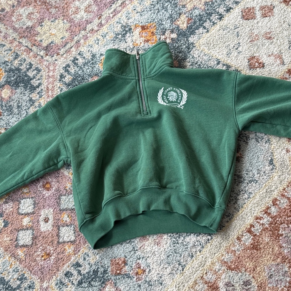 Old Navy Cropped Sweatshirt Girls Size Medium Green